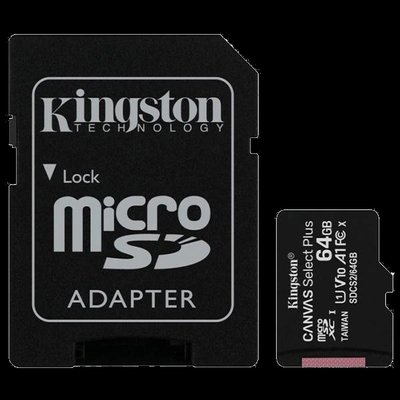 Kingston 64GB microSDXC Canvas Select Plus 100R A1 C10 Card + ADP Карта пам'яті 31633 фото