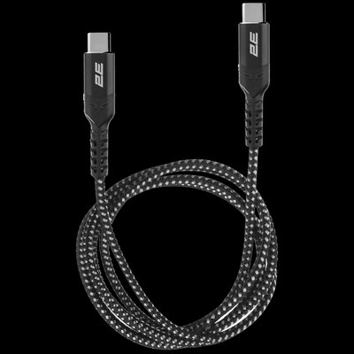 2E Type-C USB-C > USB-C Кабель зарядки/синхронизации 1м 240Вт плетеный черный 33102 фото