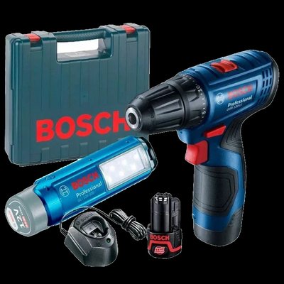 Bosch GSR 120-LI + GLI 12V-300 (06019G8004) Акумуляторний шурупокрут та ліхтарик 32612 фото