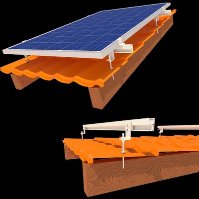 InstallKit IK-XL-M-6 комплект кріплення 6 сонячних панелей до 1145мм металочерепиця профнастил шифер 31160 фото