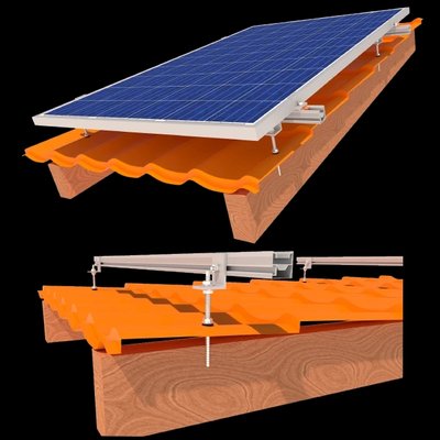 StringSetter SS-XL-M 01 комплект кріплення 1 сонячних панелей до 1145мм металочерепиця, шифер 31184 фото
